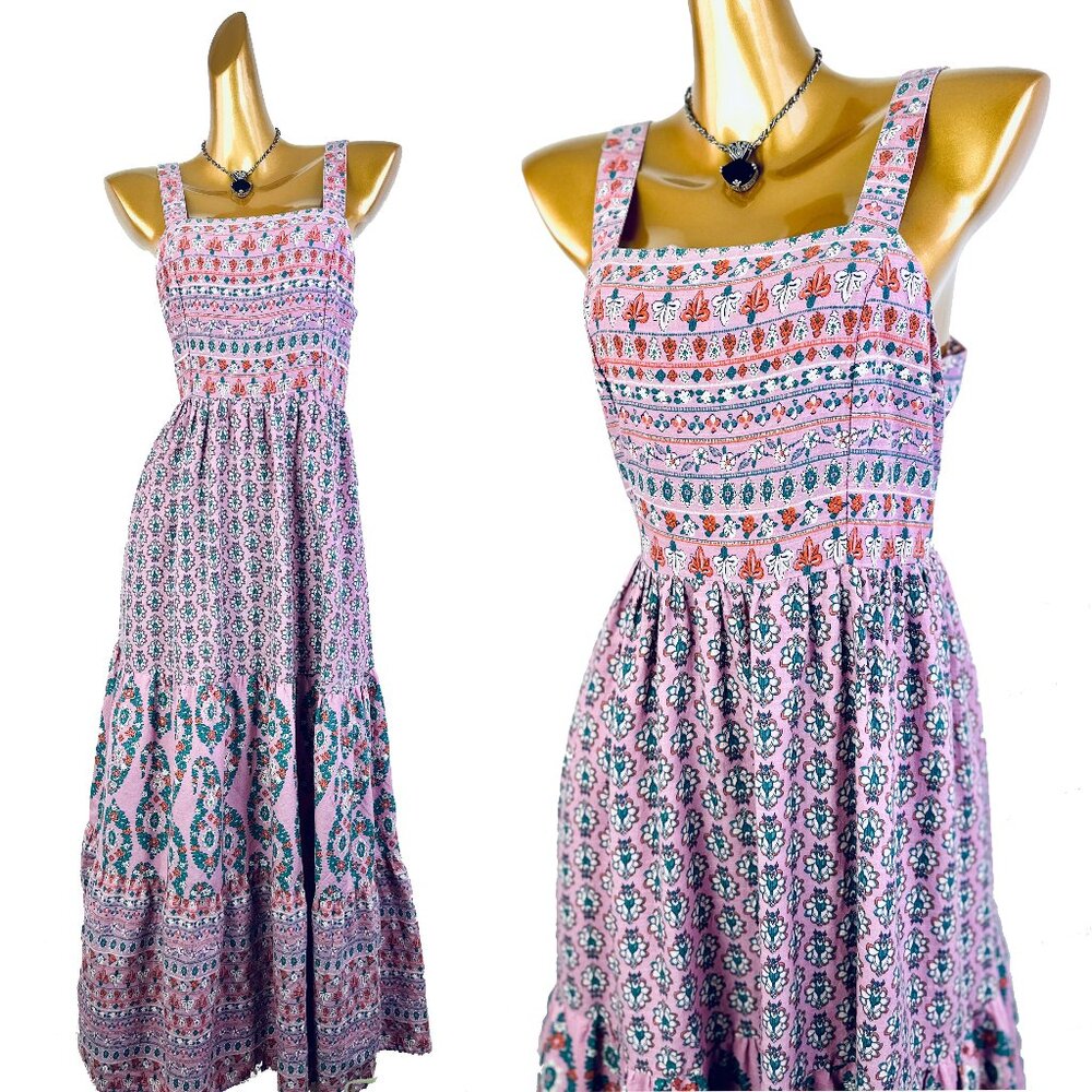 Vintage 90s boho dress cottagecore prairie midi sundress